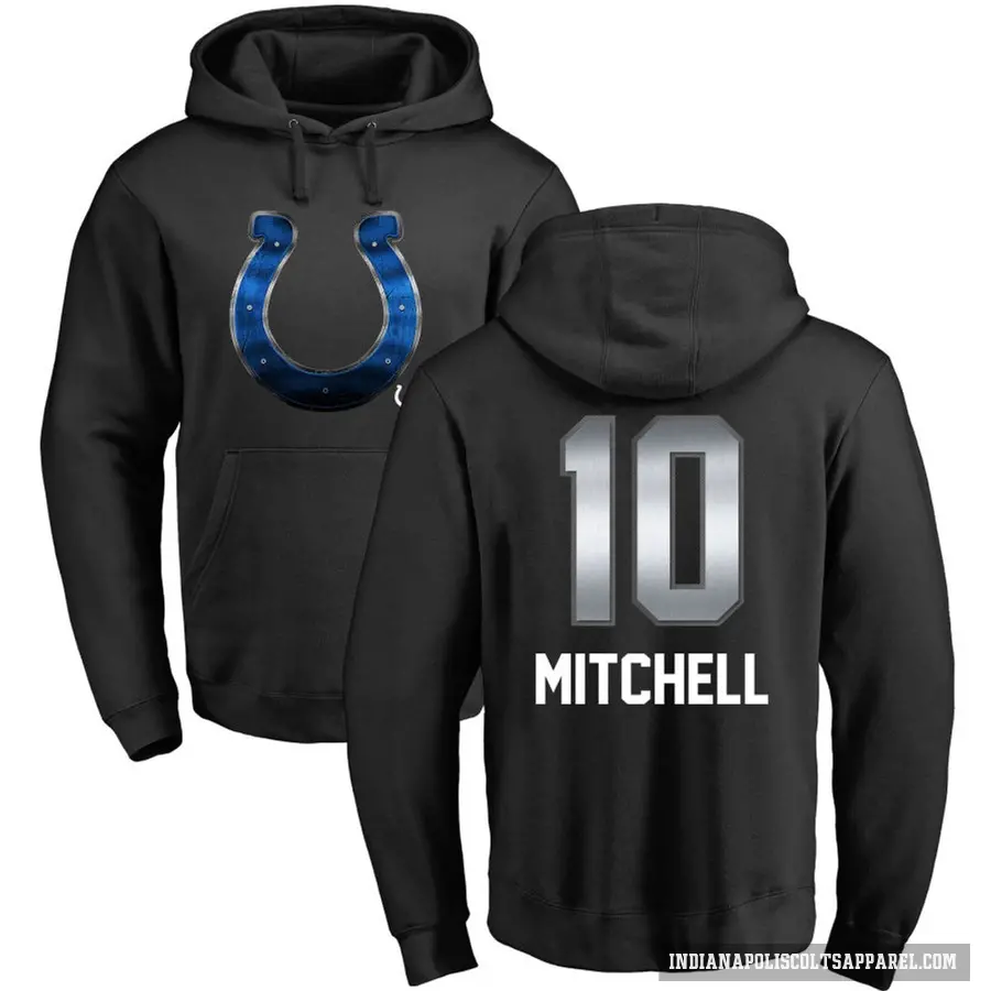 Men's ＃10 Adonai Mitchell Indianapolis Colts Black Midnight Mascot Pullover Hoodie