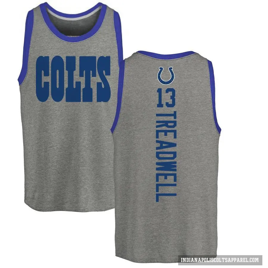 Men's ＃13 Laquon Treadwell Indianapolis Colts Ash Backer Tank Top