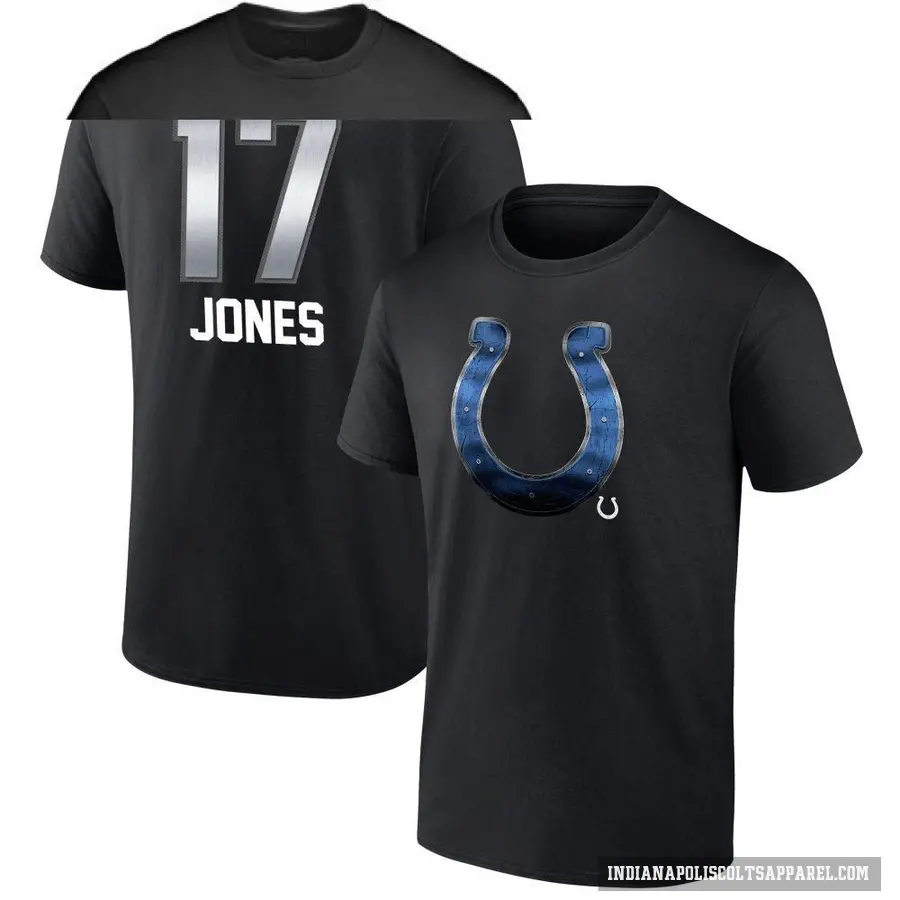 Men's ＃17 Daniel Jones Indianapolis Colts Black Midnight Mascot T-Shirt