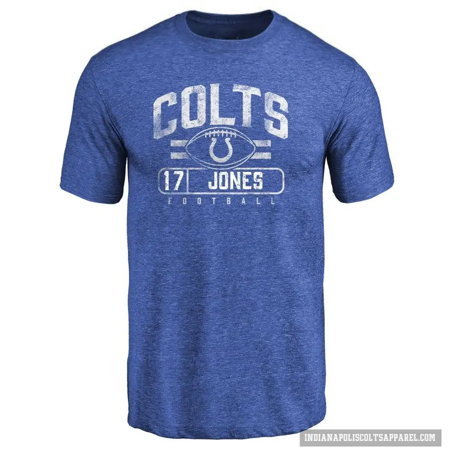 Men's ＃17 Daniel Jones Indianapolis Colts Royal Flanker T-Shirt