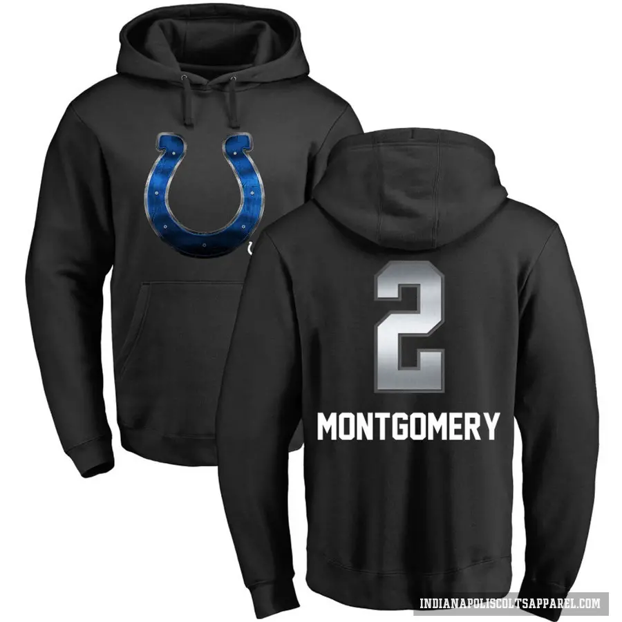 Men's ＃2 D.J. Montgomery Indianapolis Colts Black Midnight Mascot Pullover Hoodie