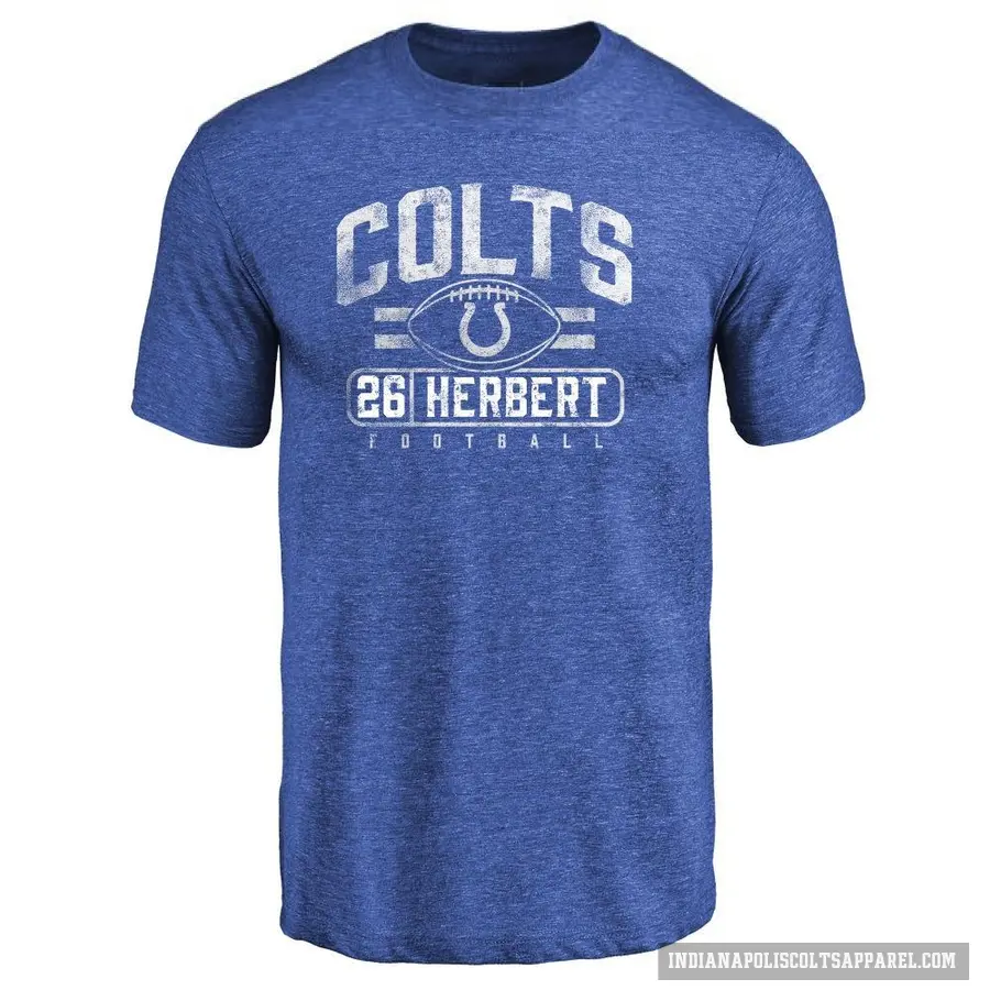 Men's ＃26 Khalil Herbert Indianapolis Colts Royal Flanker T-Shirt