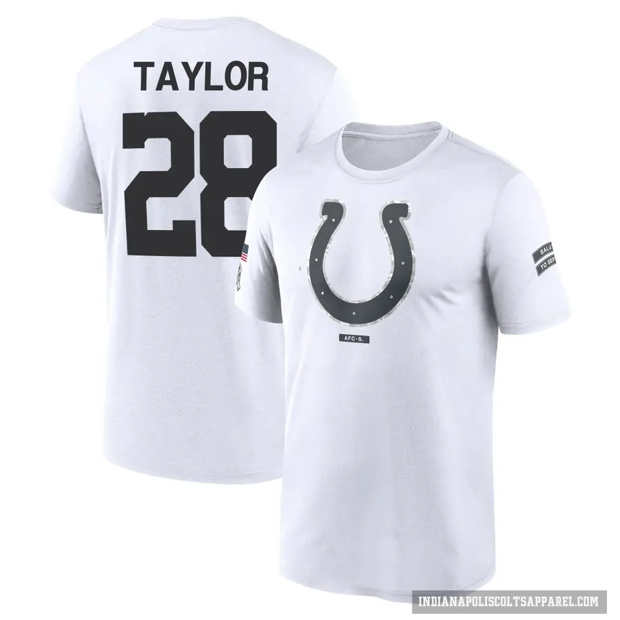 Men's ＃28 Jonathan Taylor Indianapolis Colts White 2024 Salute to Service Performance T-Shirt