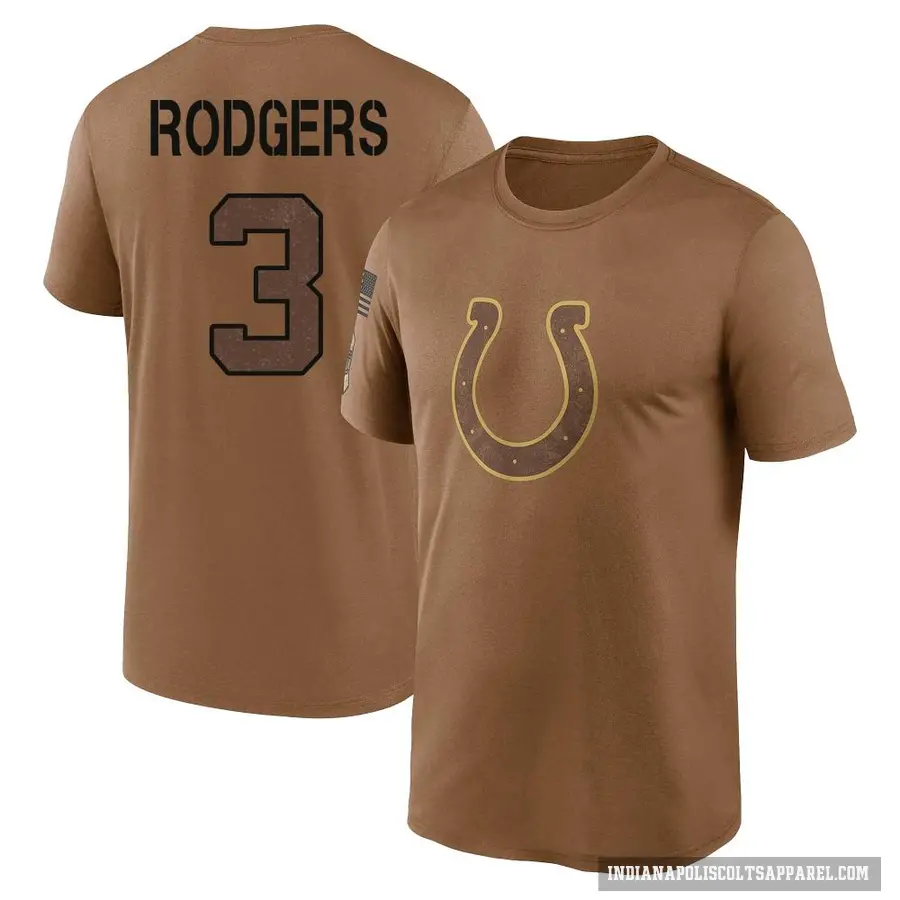 Men's ＃3 Amari Rodgers Indianapolis Colts Brown 2023 Salute To Service Performance T-Shirt