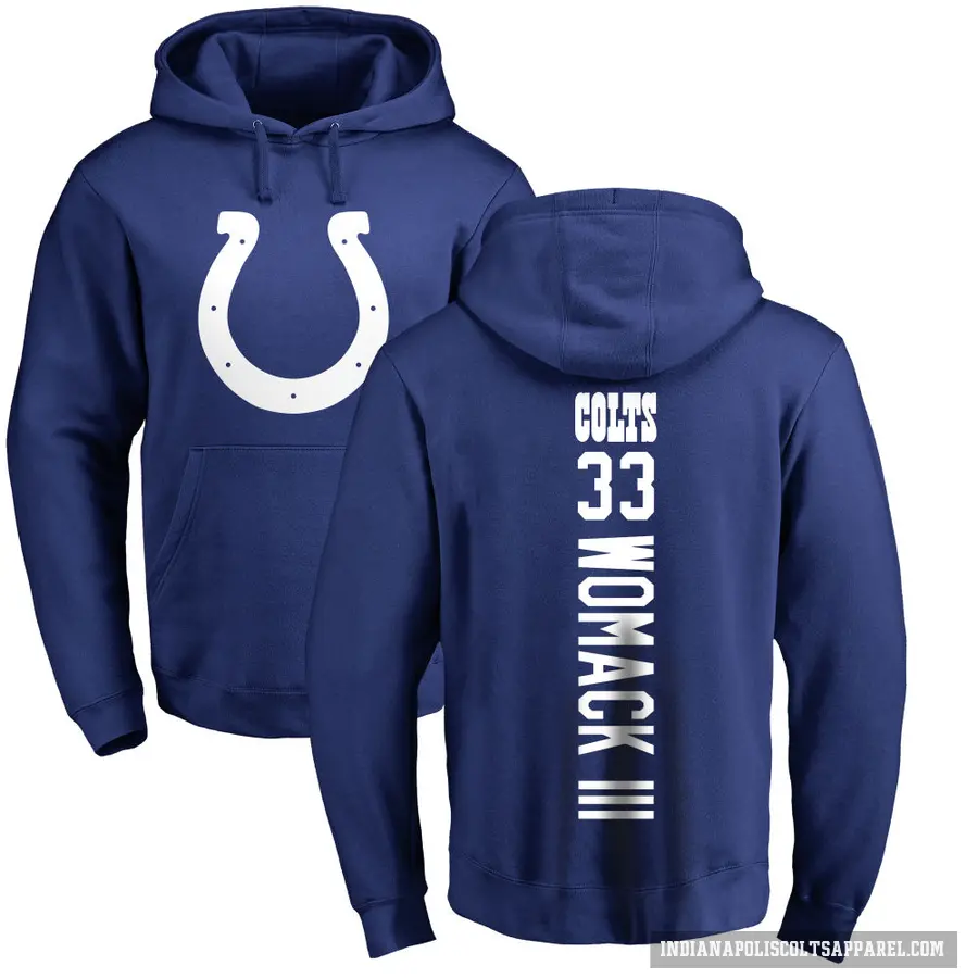 Men's ＃33 Samuel Womack III Indianapolis Colts Royal Pro Line Backer Pullover Hoodie