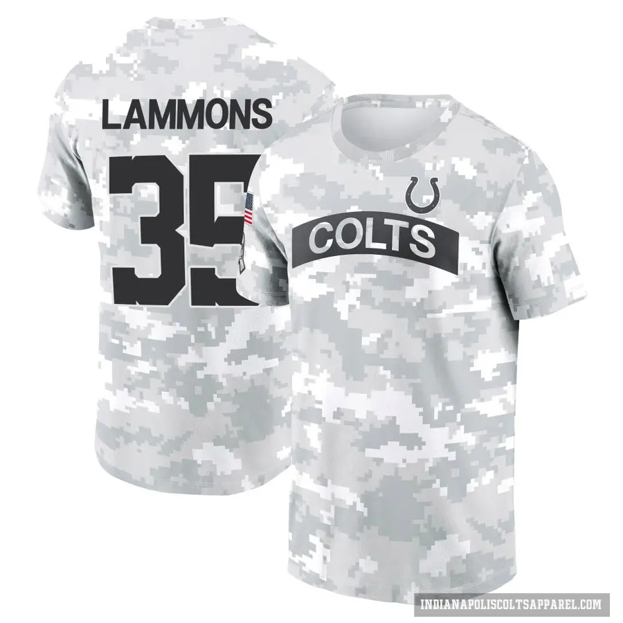 Men's ＃35 Chris Lammons Indianapolis Colts Camo Arctic 2024 Salute to Service Performance T-Shirt