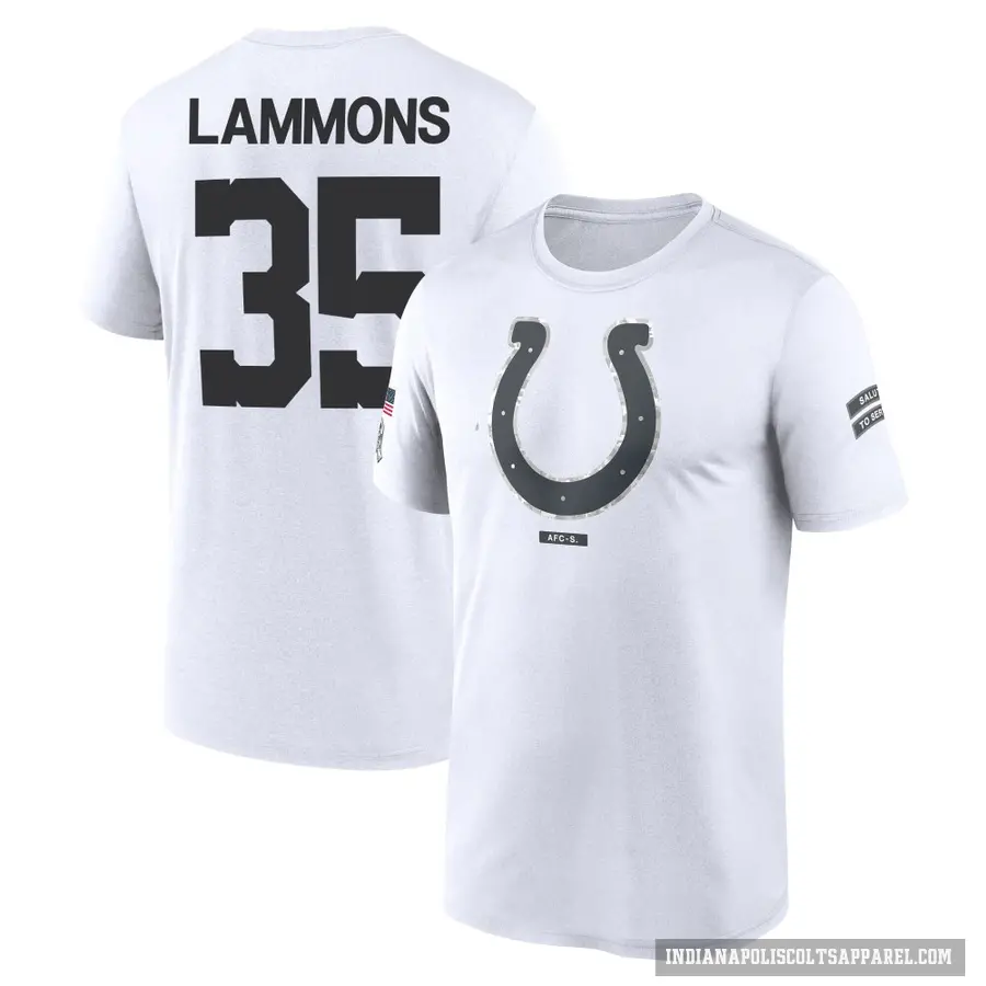 Men's ＃35 Chris Lammons Indianapolis Colts White 2024 Salute to Service Performance T-Shirt