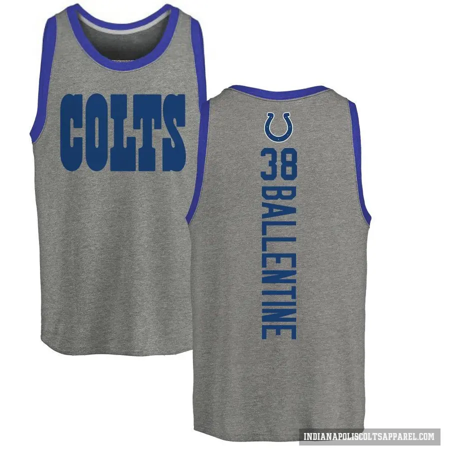 Men's ＃38 Corey Ballentine Indianapolis Colts Ash Backer Tank Top
