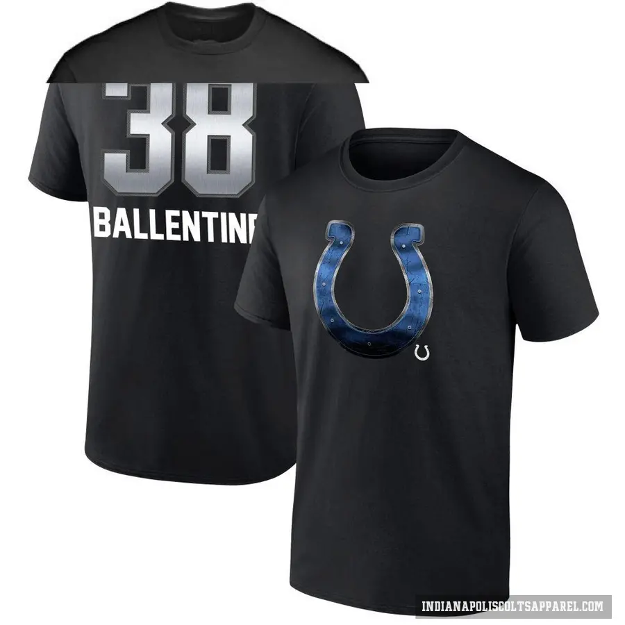 Men's ＃38 Corey Ballentine Indianapolis Colts Black Midnight Mascot T-Shirt