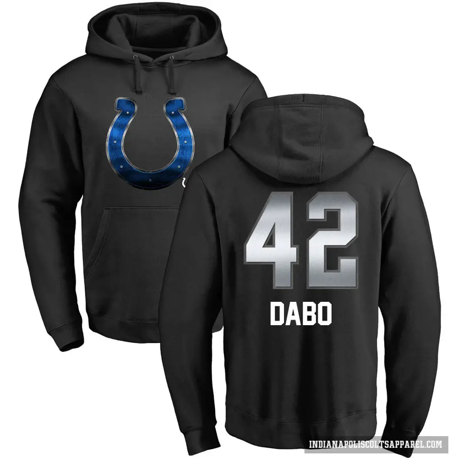 Men's ＃42 Marcel Dabo Indianapolis Colts Black Midnight Mascot Pullover Hoodie
