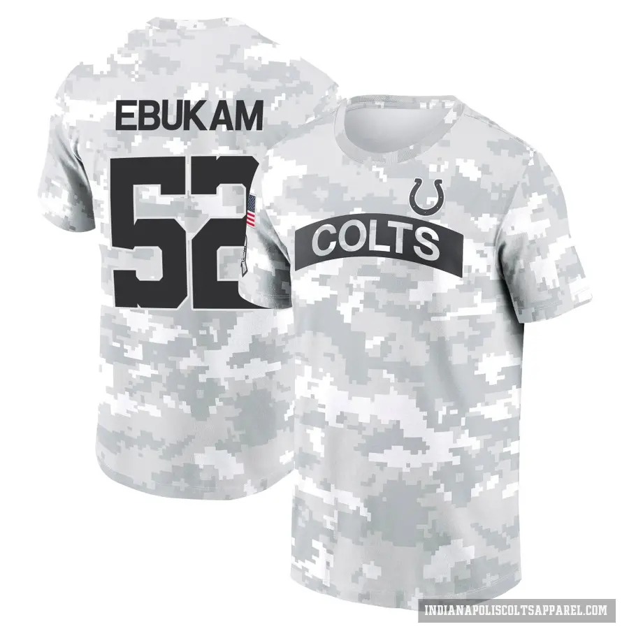 Men's ＃52 Samson Ebukam Indianapolis Colts Camo Arctic 2024 Salute to Service Performance T-Shirt