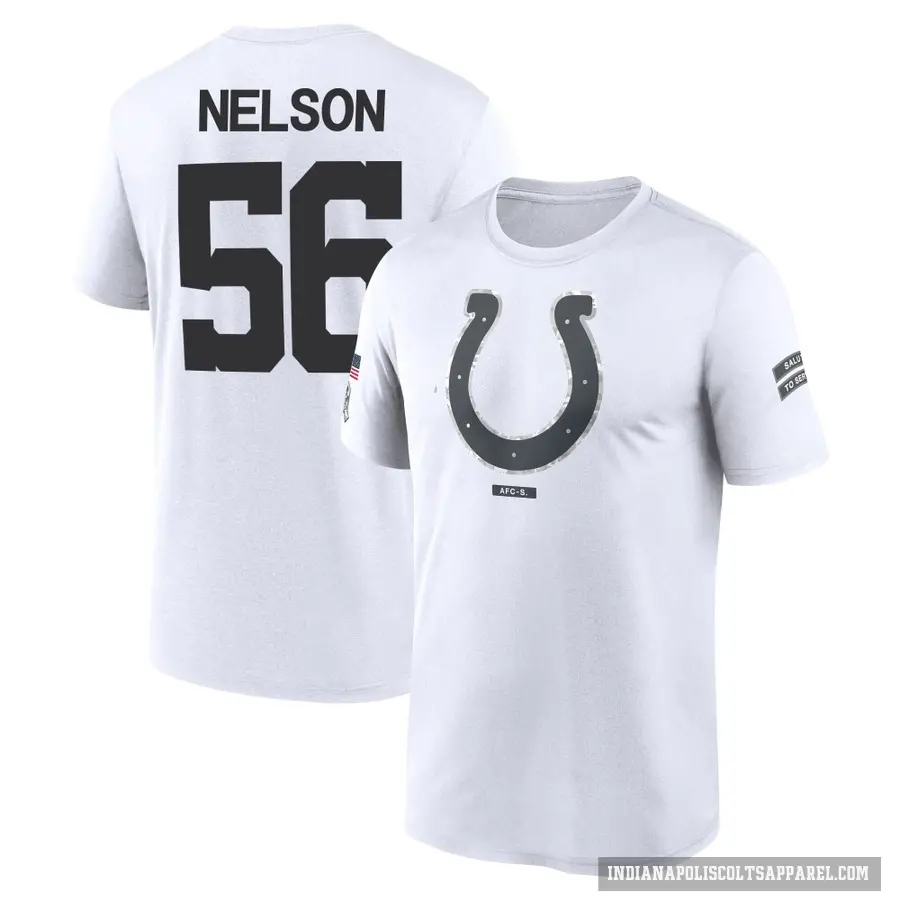 Men's ＃56 Quenton Nelson Indianapolis Colts White 2024 Salute to Service Performance T-Shirt