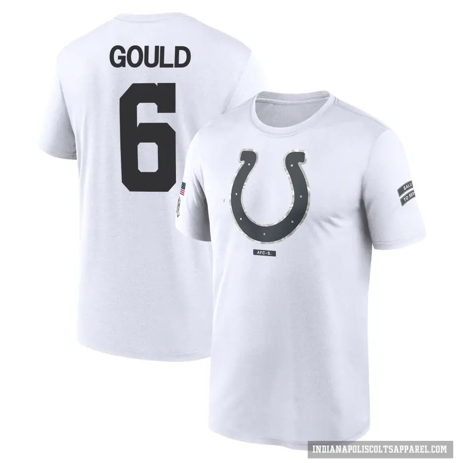 Men's ＃6 Anthony Gould Indianapolis Colts White 2024 Salute to Service Performance T-Shirt