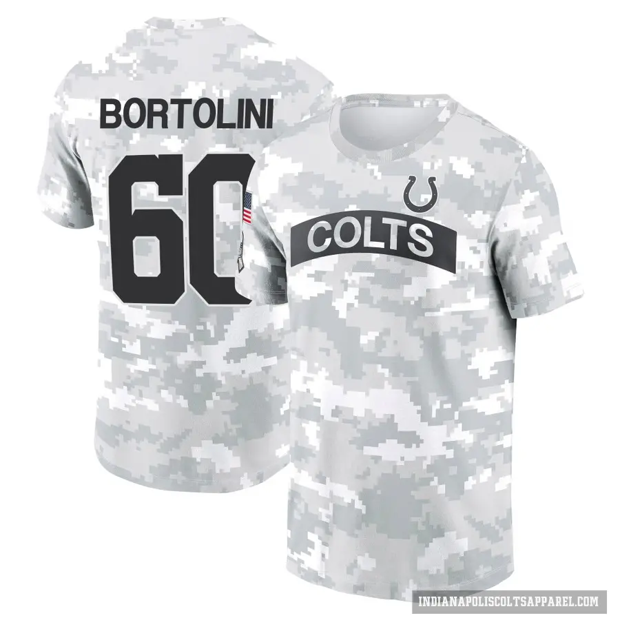 Men's ＃60 Tanor Bortolini Indianapolis Colts Camo Arctic 2024 Salute to Service Performance T-Shirt