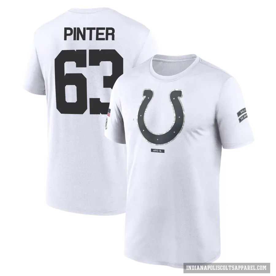 Men's ＃63 Danny Pinter Indianapolis Colts White 2024 Salute to Service Performance T-Shirt