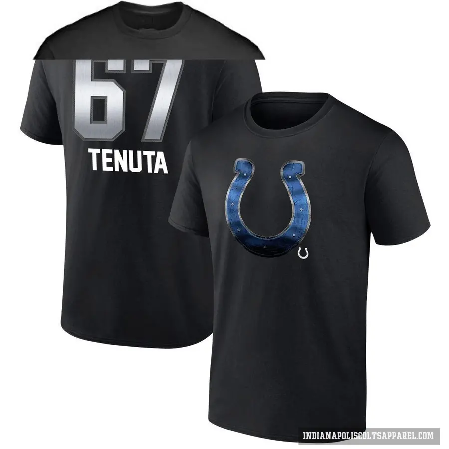 Men's ＃67 Luke Tenuta Indianapolis Colts Black Midnight Mascot T-Shirt