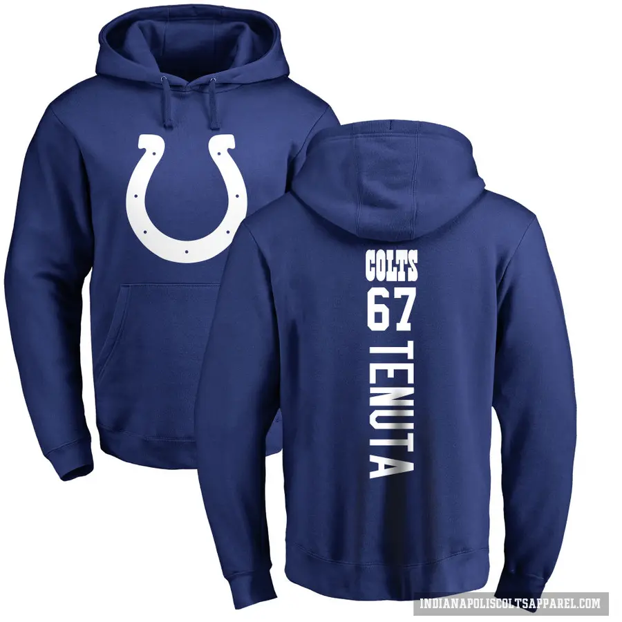 Men's ＃67 Luke Tenuta Indianapolis Colts Royal Pro Line Backer Pullover Hoodie