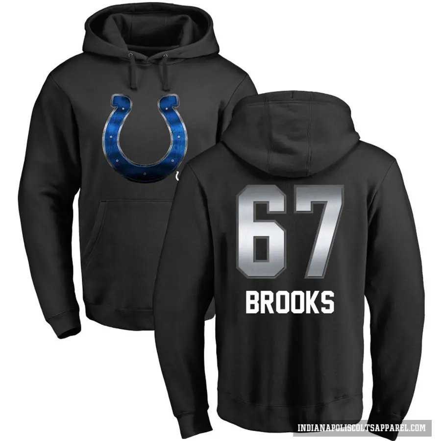 Men's ＃67 Mason Brooks Indianapolis Colts Black Midnight Mascot Pullover Hoodie