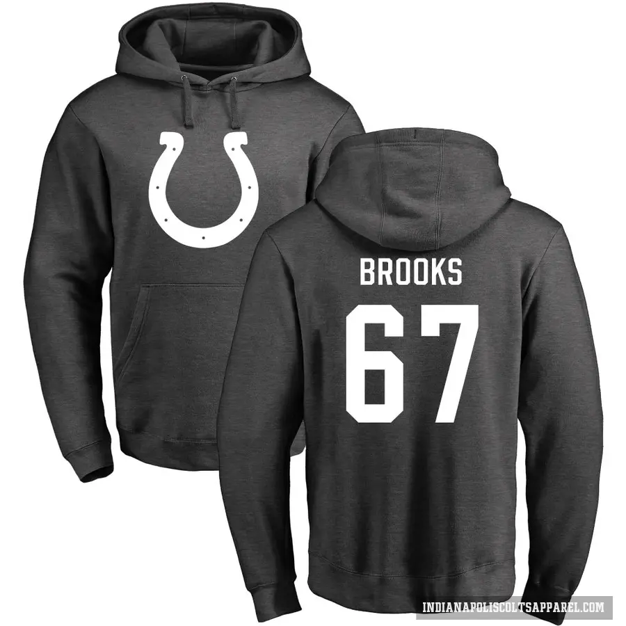 Men's ＃67 Mason Brooks Indianapolis Colts Pro Line by Branded Ash One Color Pullover Hoodie