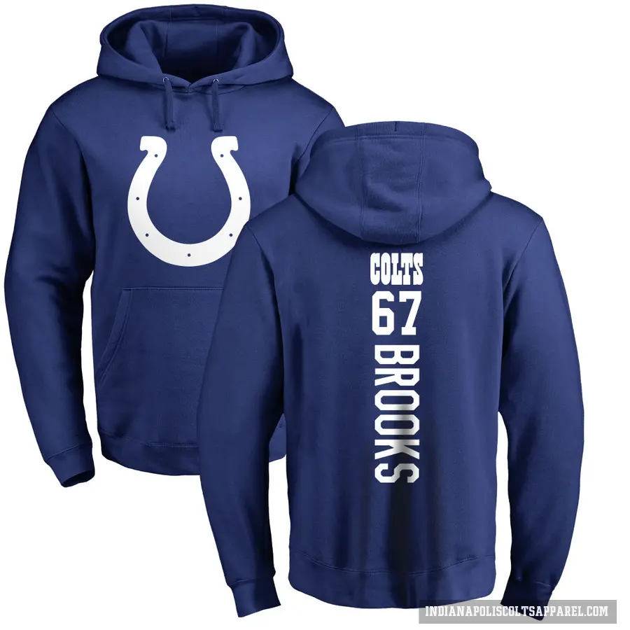 Men's ＃67 Mason Brooks Indianapolis Colts Royal Pro Line Backer Pullover Hoodie
