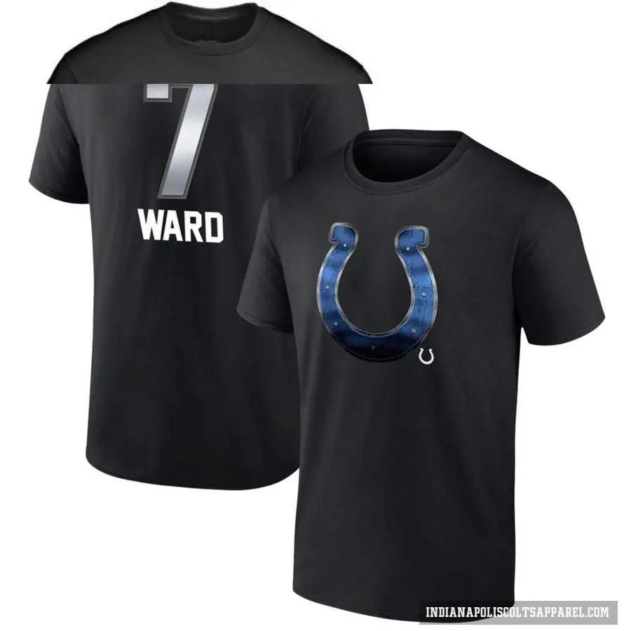 Men's ＃7 Charvarius Ward Indianapolis Colts Black Midnight Mascot T-Shirt