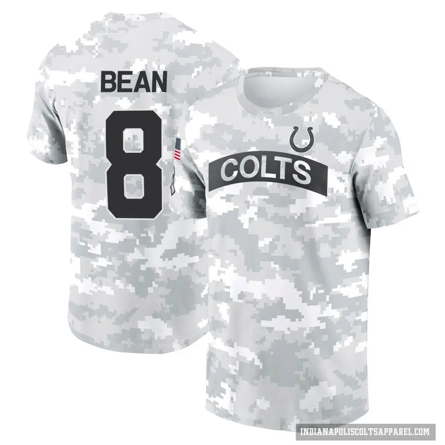 Men's ＃8 Jason Bean Indianapolis Colts Camo Arctic 2024 Salute to Service Performance T-Shirt