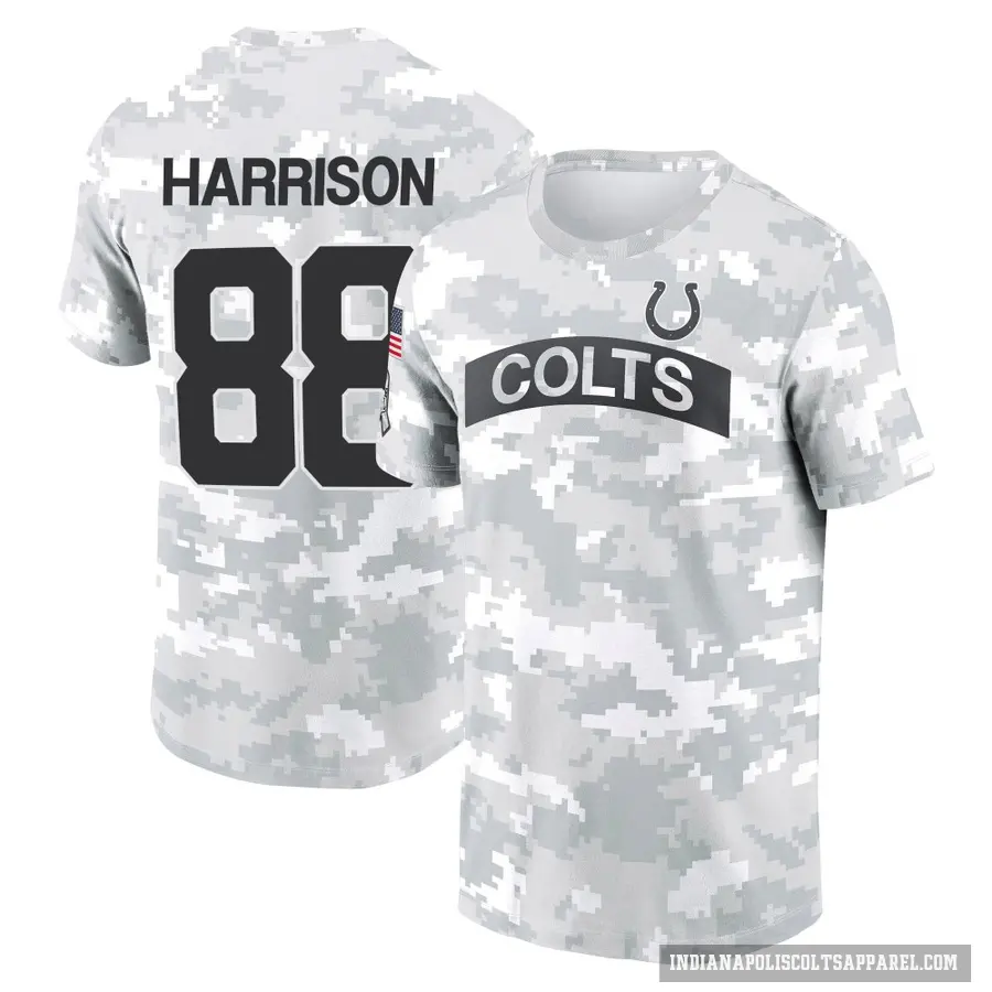 Men's ＃88 Marvin Harrison Indianapolis Colts Camo Arctic 2024 Salute to Service Performance T-Shirt