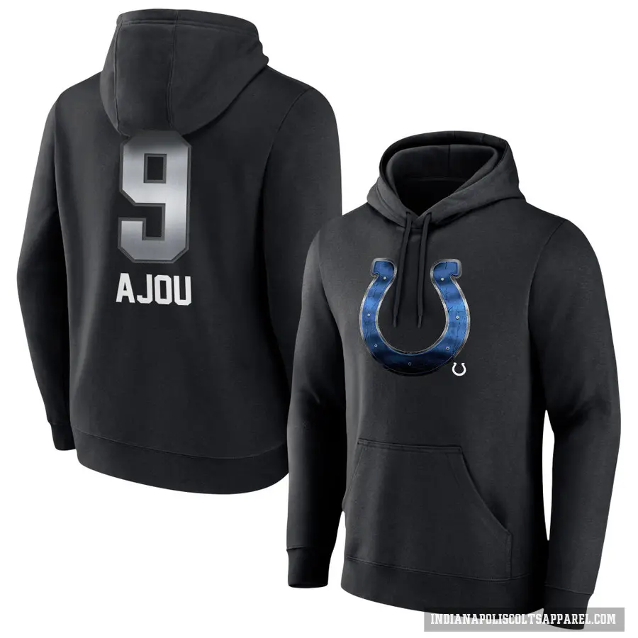 Men's ＃9 Ajou Ajou Indianapolis Colts Black Midnight Mascot Pullover Hoodie