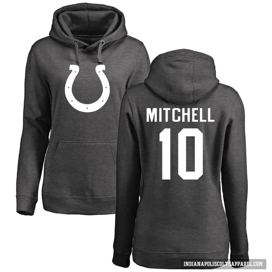 Women's ＃10 Adonai Mitchell Indianapolis Colts Pro Line by Branded Ash One Color Pullover Hoodie