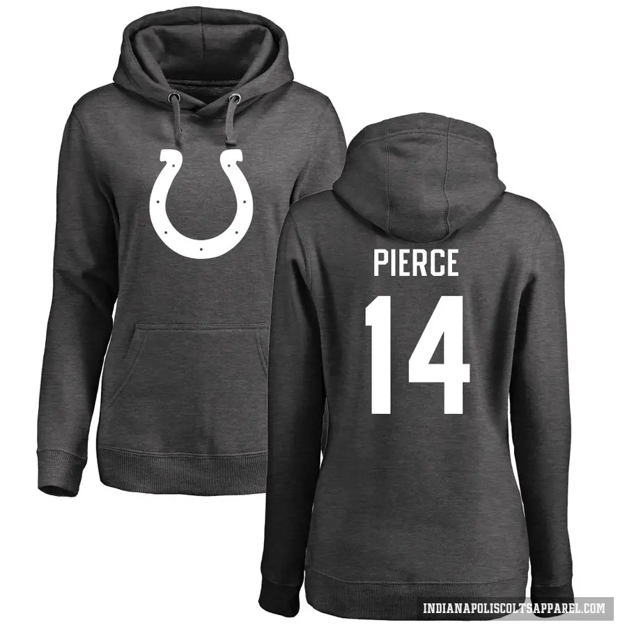 Women's ＃14 Alec Pierce Indianapolis Colts Pro Line by Branded Ash One Color Pullover Hoodie