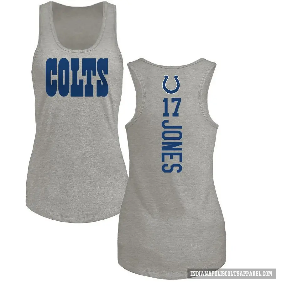 Women's ＃17 Daniel Jones Indianapolis Colts Ash Backer Tank Top