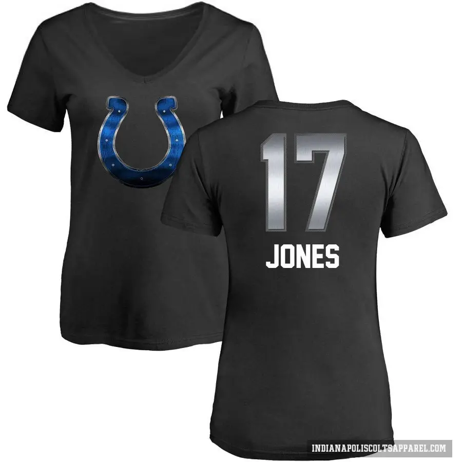 Women's ＃17 Daniel Jones Indianapolis Colts Black Midnight Mascot T-Shirt