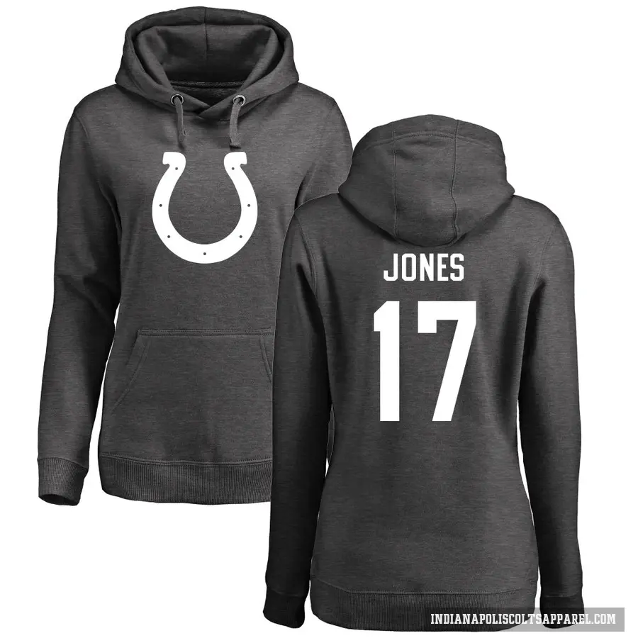 Women's ＃17 Daniel Jones Indianapolis Colts Pro Line by Branded Ash One Color Pullover Hoodie