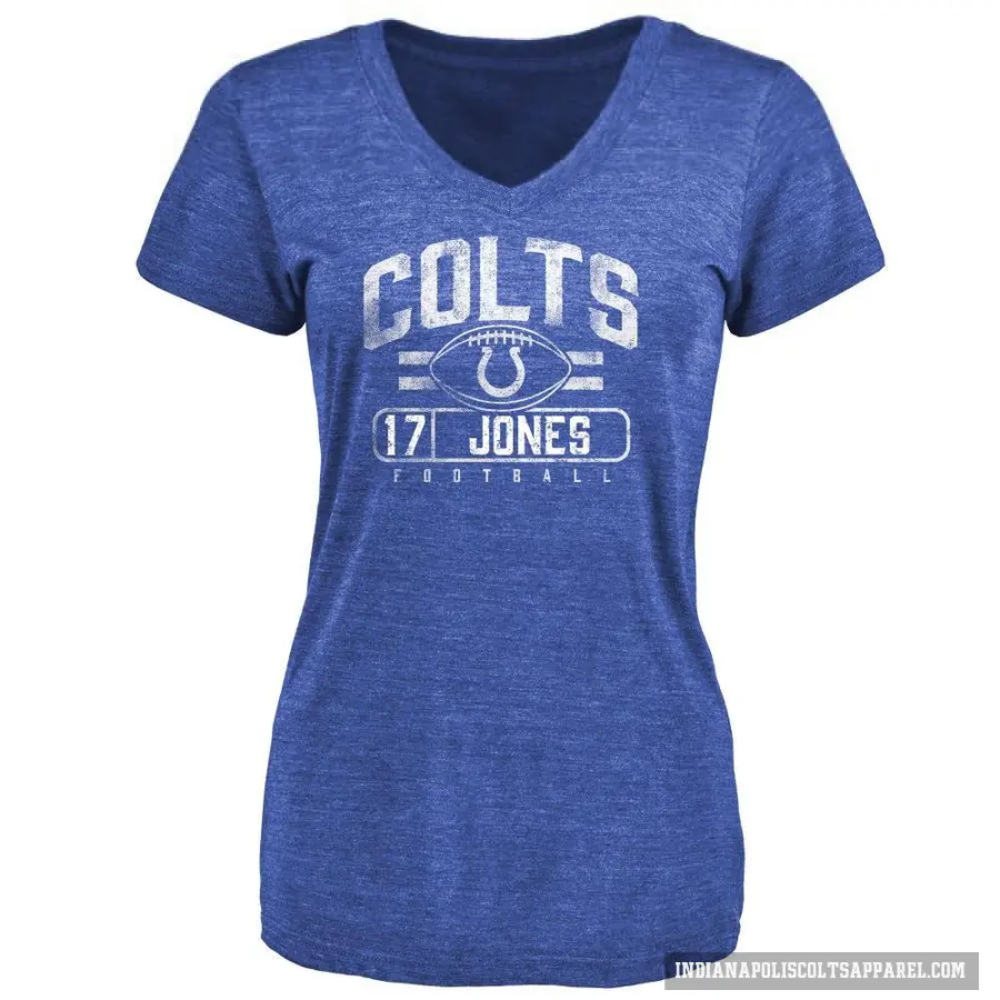 Women's ＃17 Daniel Jones Indianapolis Colts Royal Flanker T-Shirt
