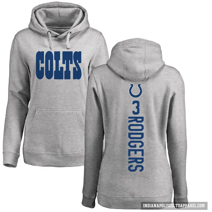 Women's ＃3 Amari Rodgers Indianapolis Colts Pro Line Ash Backer Pullover Hoodie