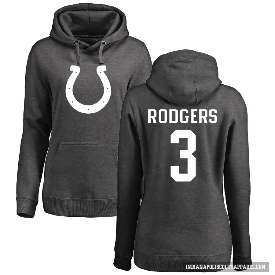 Women's ＃3 Amari Rodgers Indianapolis Colts Pro Line by Branded Ash One Color Pullover Hoodie