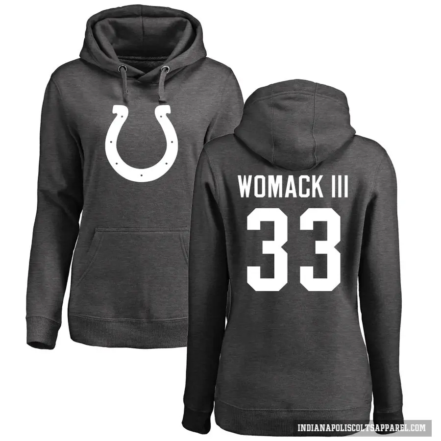 Women's ＃33 Samuel Womack III Indianapolis Colts Pro Line by Branded Ash One Color Pullover Hoodie