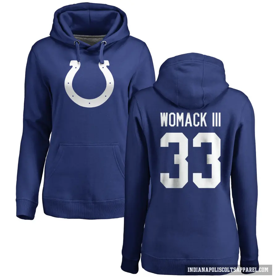 Women's ＃33 Samuel Womack III Indianapolis Colts Royal Pro Line Logo Pullover Hoodie