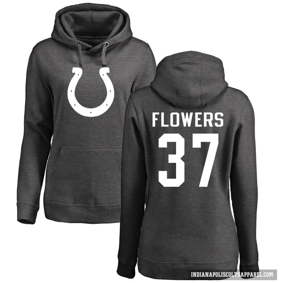Women's ＃37 Tre Flowers Indianapolis Colts Pro Line by Branded Ash One Color Pullover Hoodie