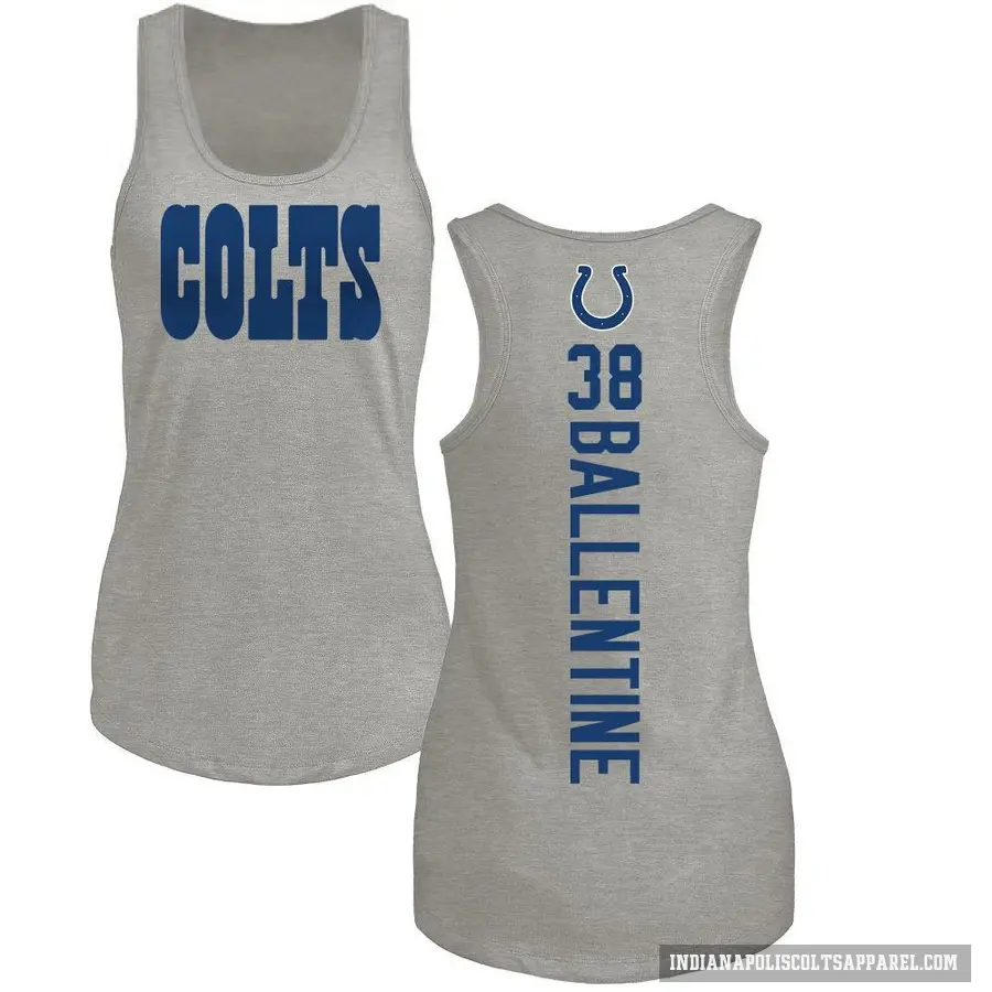 Women's ＃38 Corey Ballentine Indianapolis Colts Ash Backer Tank Top