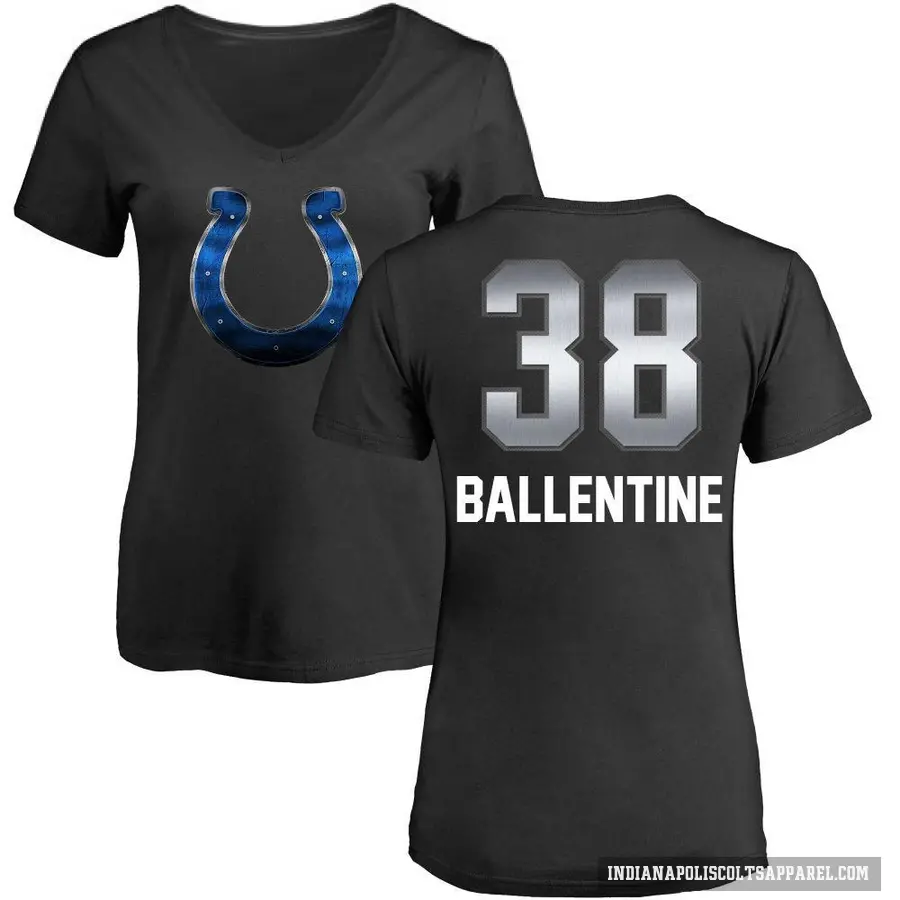 Women's ＃38 Corey Ballentine Indianapolis Colts Black Midnight Mascot T-Shirt