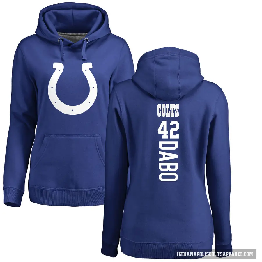 Women's ＃42 Marcel Dabo Indianapolis Colts Royal Pro Line Backer Pullover Hoodie