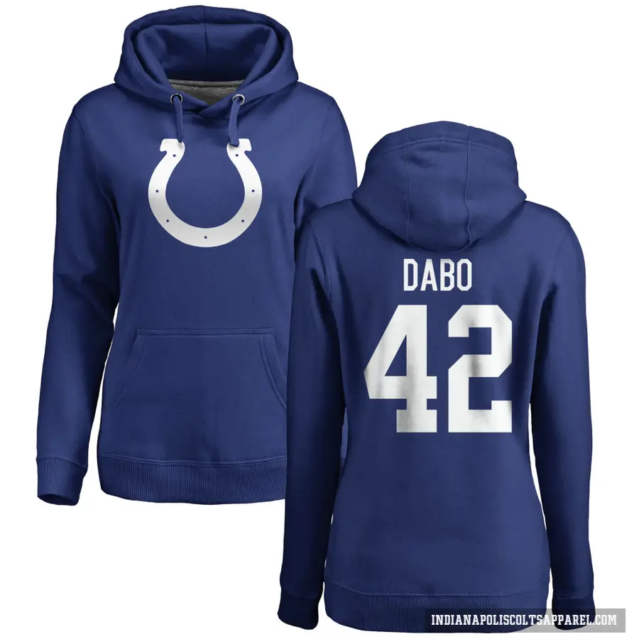 Women's ＃42 Marcel Dabo Indianapolis Colts Royal Pro Line Logo Pullover Hoodie