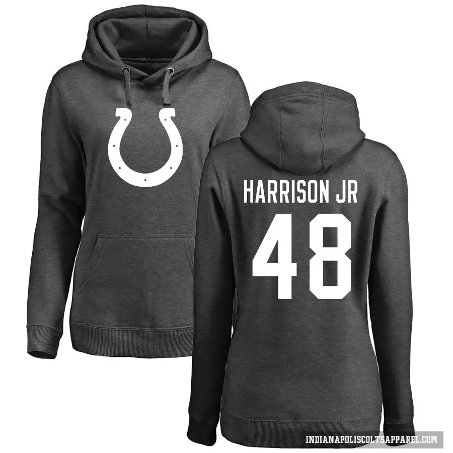 Women's ＃48 Ronnie Harrison Jr. Indianapolis Colts Pro Line by Branded Ash One Color Pullover Hoodie