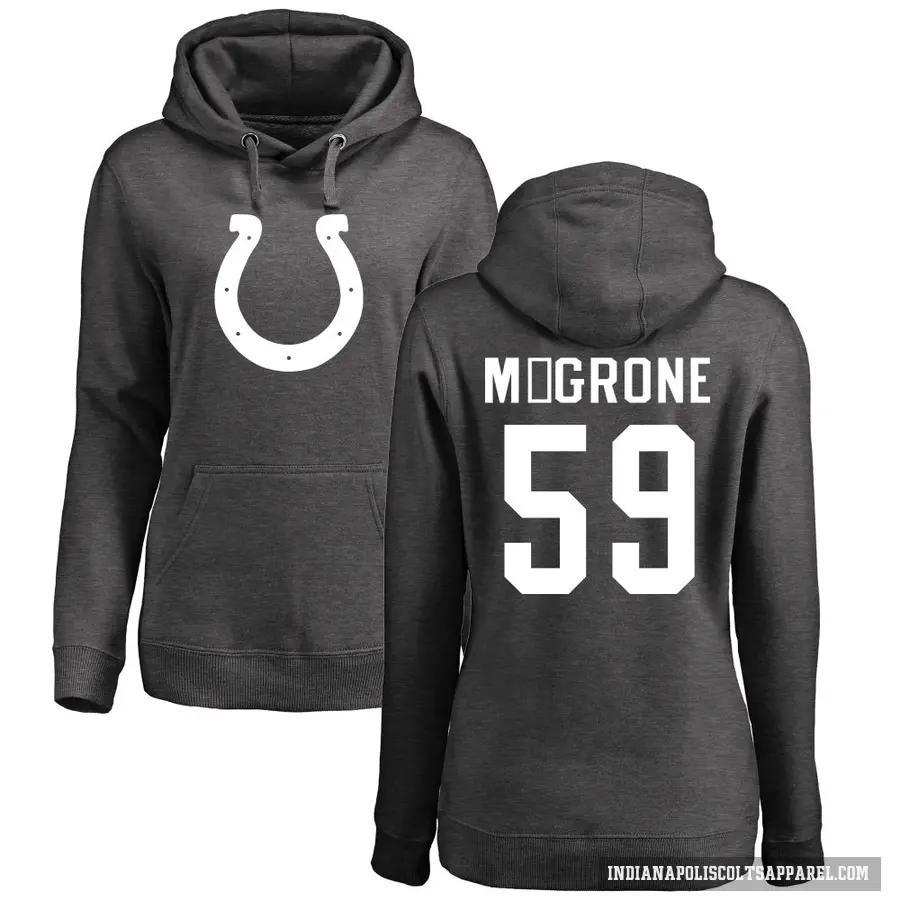 Women's ＃59 Cameron McGrone Indianapolis Colts Pro Line by Branded Ash One Color Pullover Hoodie