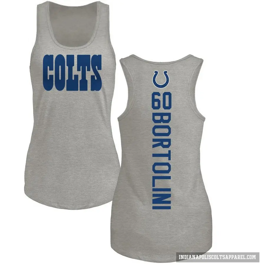 Women's ＃60 Tanor Bortolini Indianapolis Colts Ash Backer Tank Top