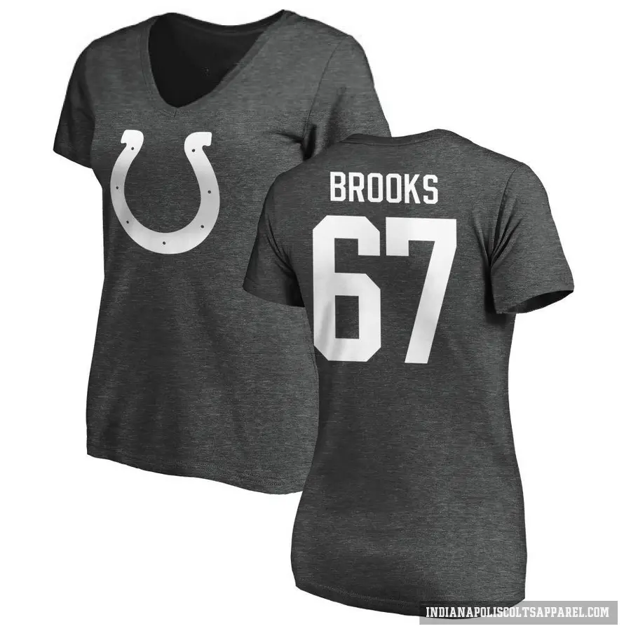 Women's ＃67 Mason Brooks Indianapolis Colts Ash One Color T-Shirt