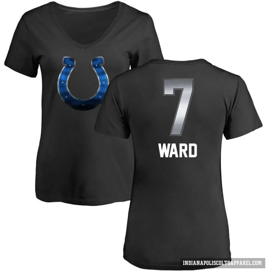 Women's ＃7 Charvarius Ward Indianapolis Colts Black Midnight Mascot T-Shirt