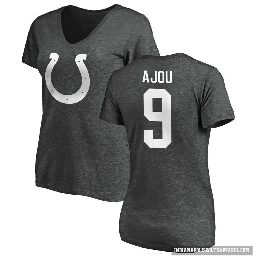 Women's ＃9 Ajou Ajou Indianapolis Colts Ash One Color T-Shirt
