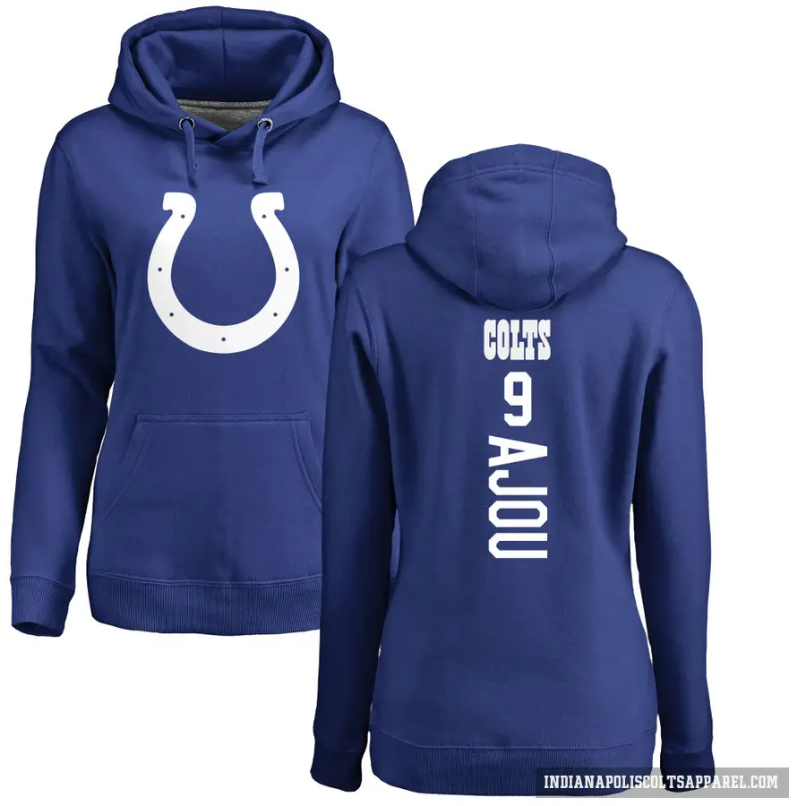 Women's ＃9 Ajou Ajou Indianapolis Colts Royal Pro Line Backer Pullover Hoodie